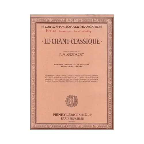 Le Chant Classique N°582 - Air d' Elisabeth