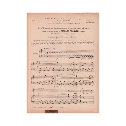 Le Chant Classique N°582 - Air d' Elisabeth