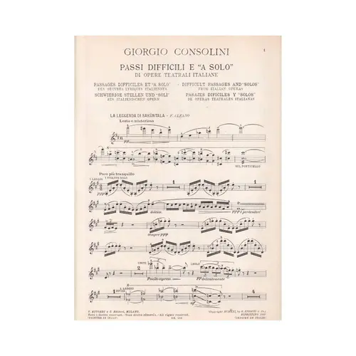 Passi Difficili Di Opere Italiane  (Edição Antiga)