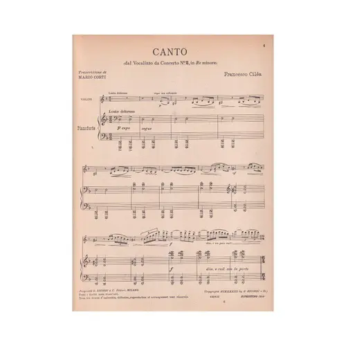 Canto Per Violino  (Edição Antiga)
