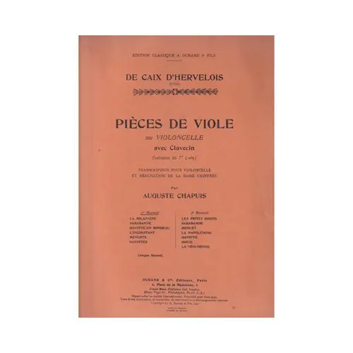 Pieces De Viole Ou Violoncelle - Vol.1  (Edição Antiga)