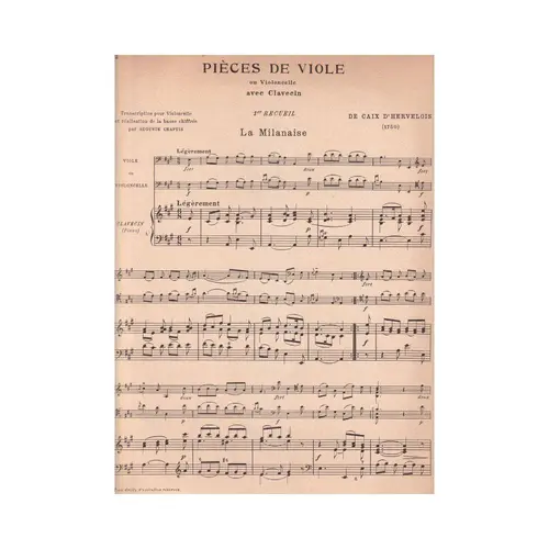 Pieces De Viole Ou Violoncelle - Vol.1  (Edição Antiga)