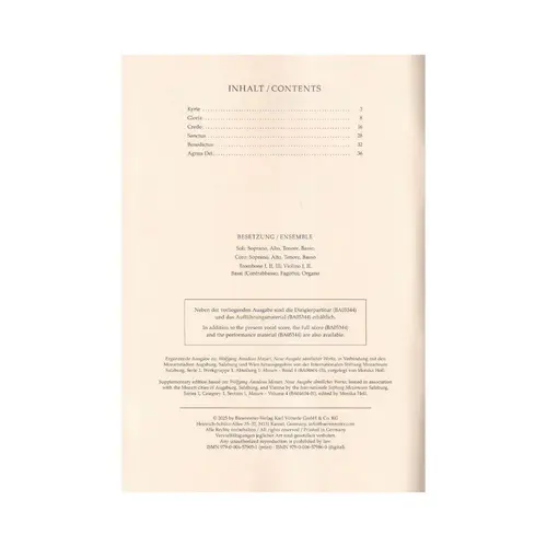 Missa in B-flat major K. 275 (272b) - vocal score