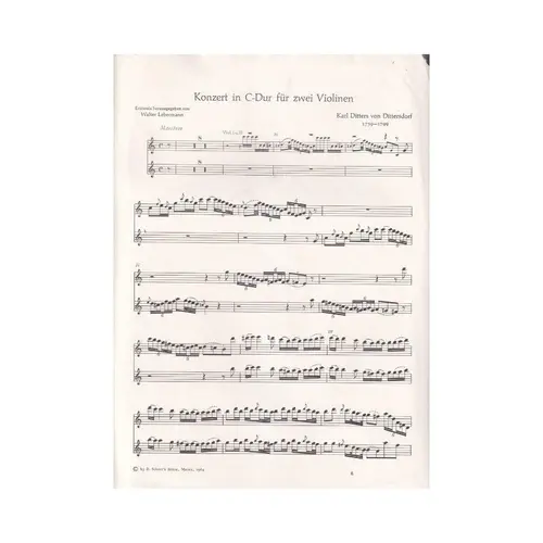 Konzert In C Dur Fur Zwei Violinen