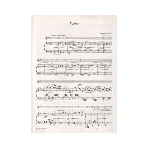 Poeme Pour Violon Et Piano