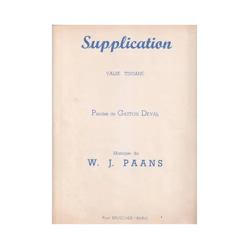 Supplication - Valse Tzigane