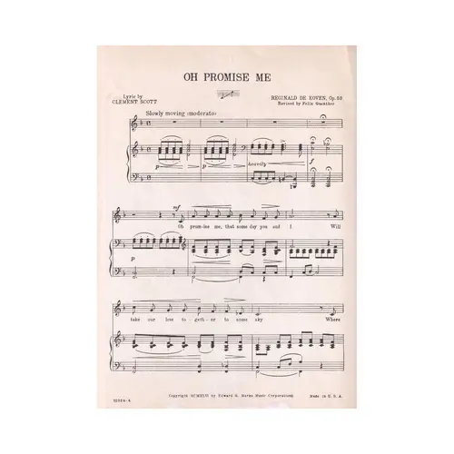 Oh promise me - medium voice