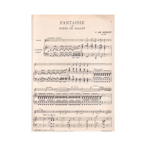 Fantaisie Ou Scene De Ballet - Op.100  (Edição Antiga)