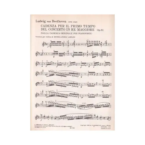 Cadenza Per Il Primo Tempo Del