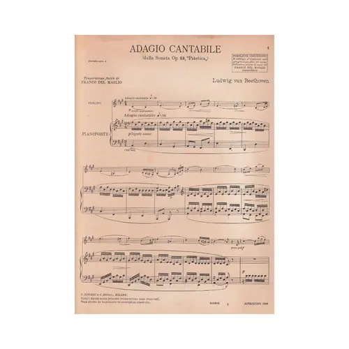 Adagio Cantbile Dalla Sonata Op.13  (Edição Antiga)