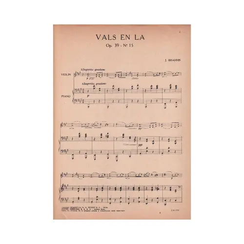 Vals En La - Op. 39-N.15  - Exemplar Antigo