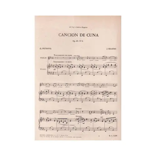 Cancion De Cuna - Op.49 N.4  (Edição Antiga)