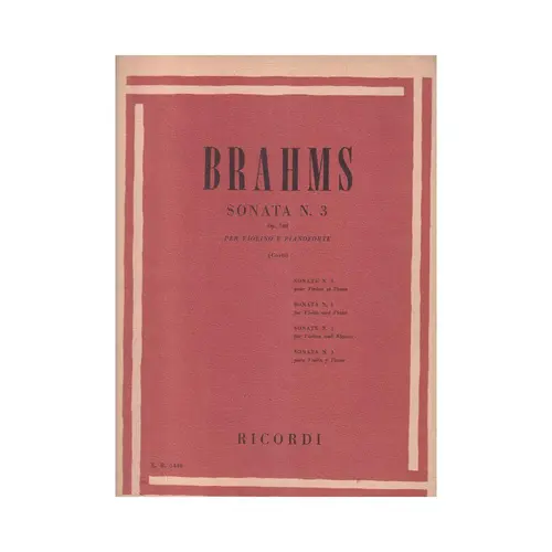 Sonata N.3 Op.108 Per Violino