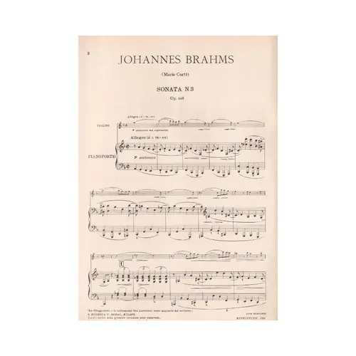 Sonata N.3 Op.108 Per Violino