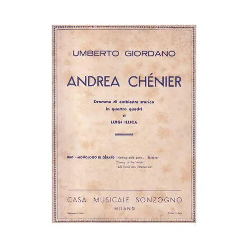 Andréa Chenier - Dramma di ambiente storico in quattro quadri