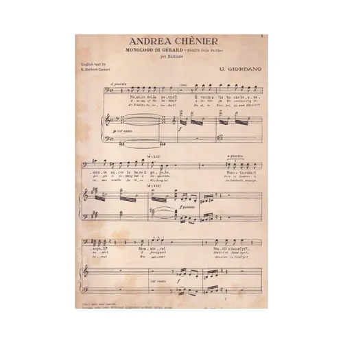 Andréa Chenier - Dramma di ambiente storico in quattro quadri