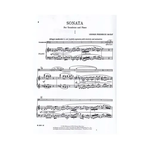Sonata For Trombone And Piano