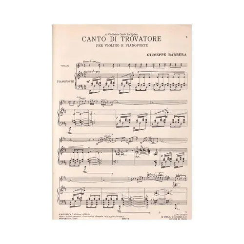 Canto Di Trovatore  (Edição Antiga)