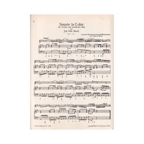 Sonate In G Dur - Bwv 1021