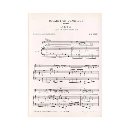 Aria Extrait De La Suite En Re