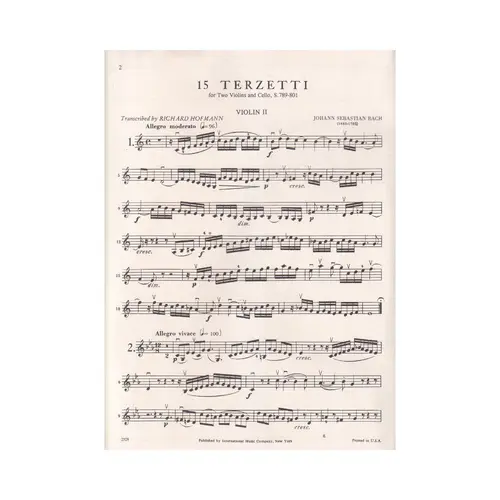 15 Three-Part Inventions-S.789-801
