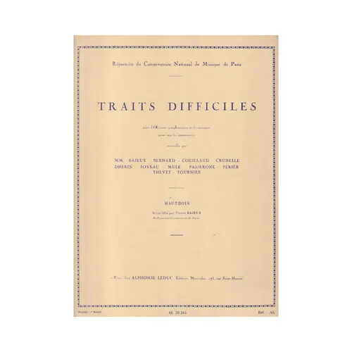 Traits Difficiles  (Oboe)