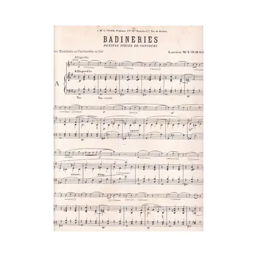 Badineriespour Hautbois  (Edição Antiga)