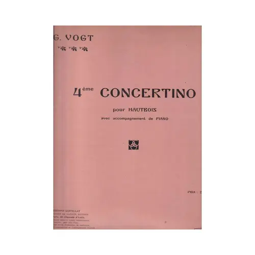 4 Eme Concertino Pour Hautbois  (Edição Antiga)