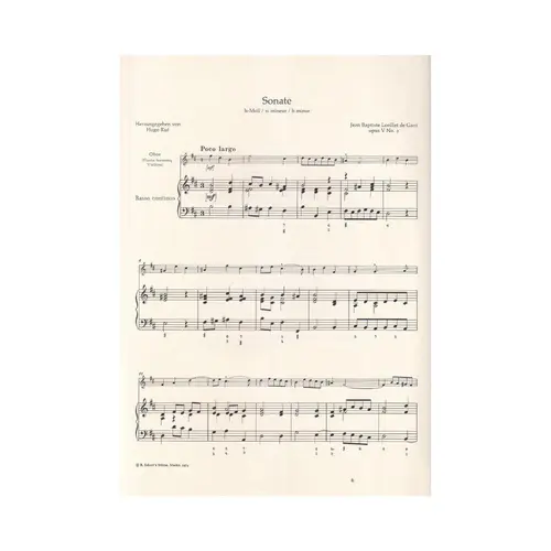 Sonate H Moll Fur Oboe  (Edição Antiga)