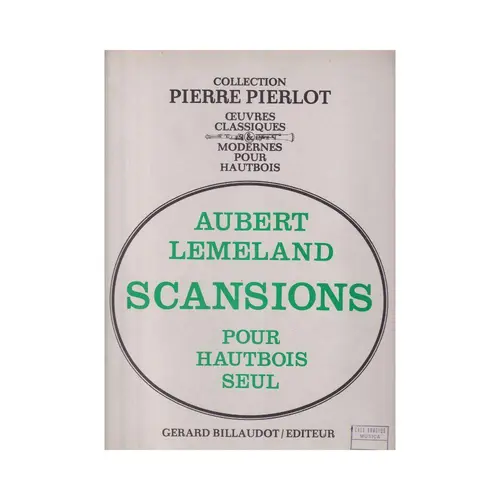 Scansions Pour Hautbois  (Edição Antiga)