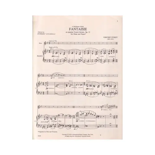 Fantasie On Popular French Themes - Op.31