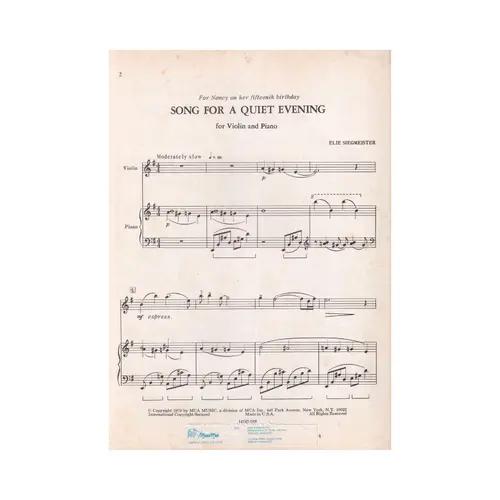 Song For a Quiet Evening