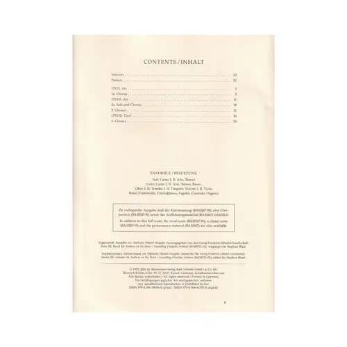 Foundling Hospital Anthem HWV 268 - Score