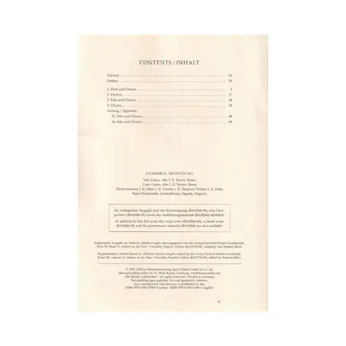 Anthem on the Peace HWV 266 (267) - Score