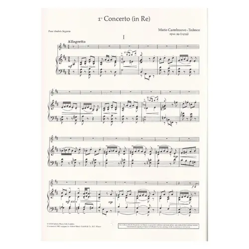Concerto N.1 For Guitar And Orchestra Opus 99 - piano reduction