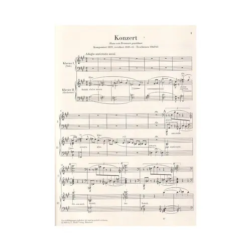 Piano Concerto no. 2 A major - Piano Reduction