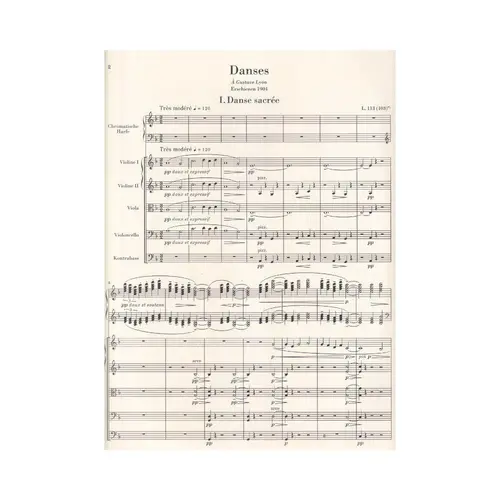 Danses for Harp and String Orchestra - Score