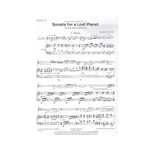 Sonata For A Lost Planet For Alto Flute And Piano