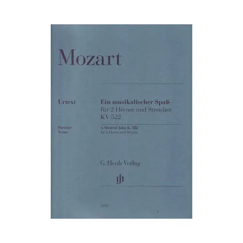 A Musical Joke K. 522 for 2 Horns in F and Strings - Score
