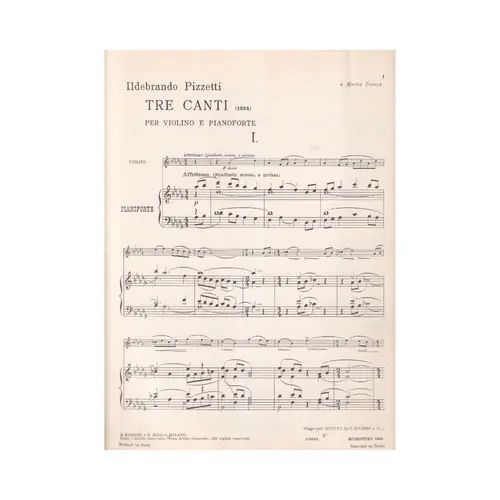 Tre Canti Per Violino