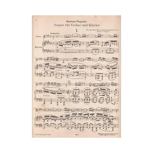 Sonate Fur Violine Und Klavier