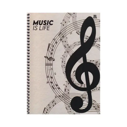 Caderno de música grande Capa dura - Music is Life