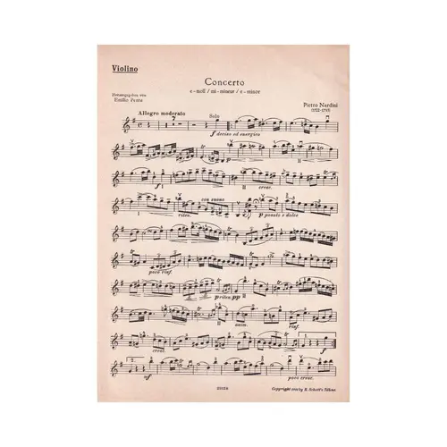 Concerto E Moll Fur Violino  (Edição Antiga)