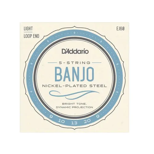 Encordoamento Para Banjo 5 cordas D'Addario EJ60 - tensão leve