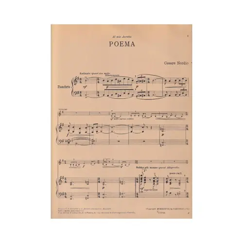 Poema Per Violino  (Edição Antiga)