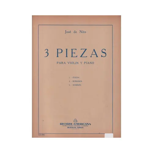 3 Piezas Para Violin  (Edição Antiga)