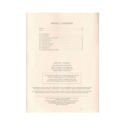 German Mass D 872 - Score