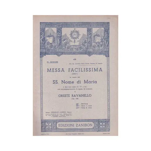 Messa Facilissima - Ss. Nome Di Maria - Op.100   (Edição Antiga)