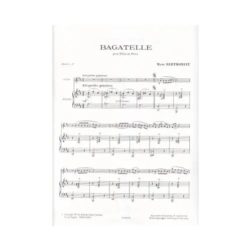 Bagatelle Pour Flute Et Piano