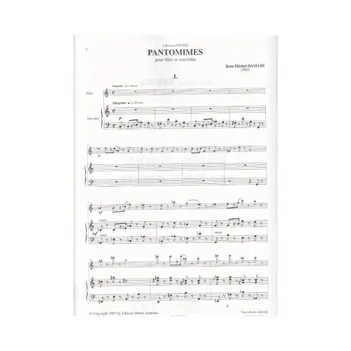Pantomimes Pour Flute Et Marimba